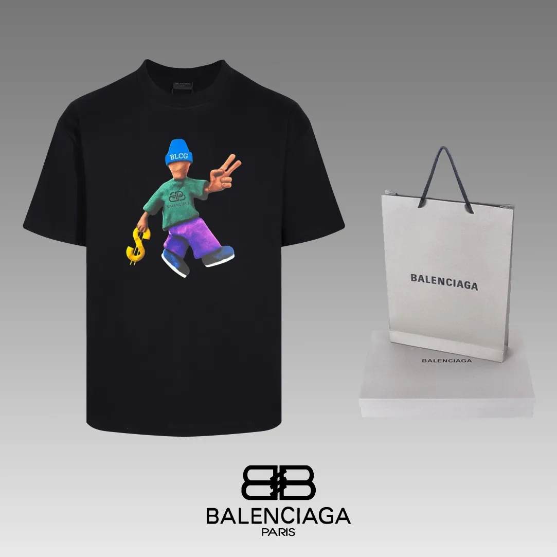 #「 Quality」 《BALENCIAGA 》24SS Classic T Quality - 2 - os 220 -26 280g - 320g - Quality ：Black White Size: XS-S-M-L